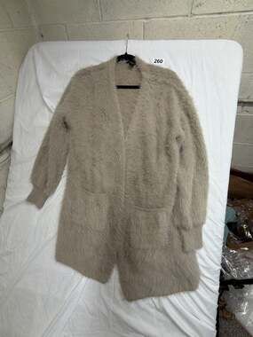 Forever 21 Fuzzy Chenille Midi Open Cardigan Camel Small